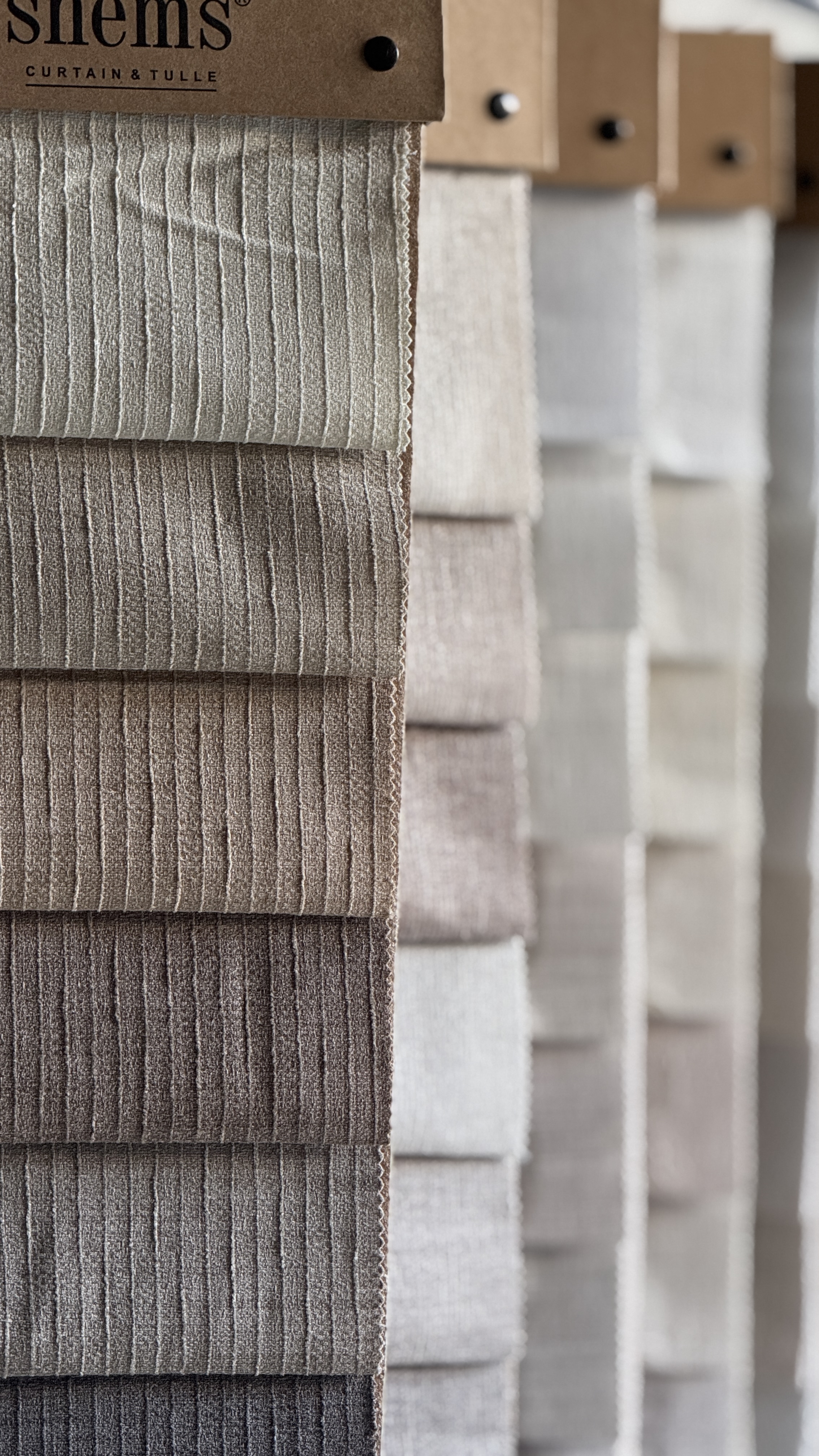 Living room with elegant curtains